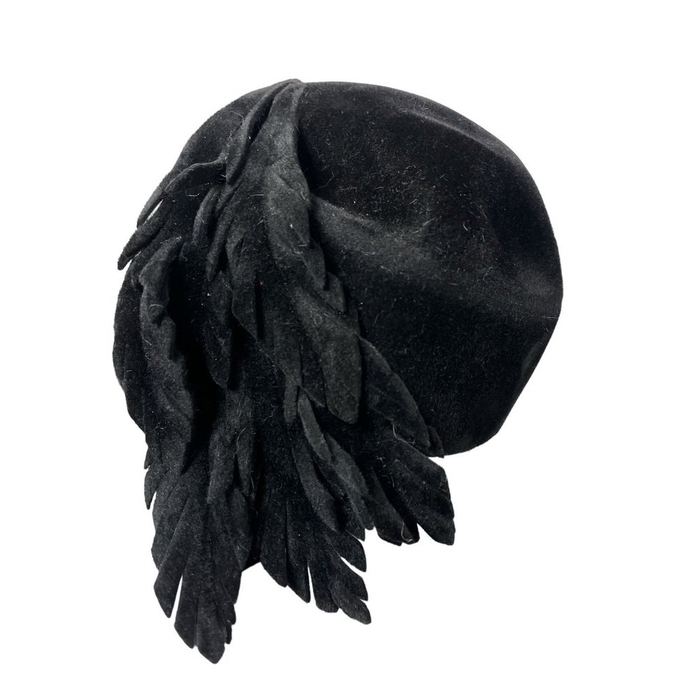 Vintage Junior B Bee Black Pillbox Hat Corona Made in Italy